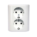 BASE ENCHUFE SCHUKO DOBLE MONOBLOC 16A 250V EMPOTRABLE BLANCO SIMON BRICO