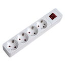 Base múltipla branca com 4 tomadas de 16 A 250 V~ com interruptor e sem cabo 
