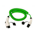 Spiral 5 m cable with Mode 3, Type 1 female connector for vehicle and Mode 3 Type 2 male single-phase 32 A connector for Wallbox