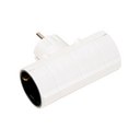 Adaptador branco, duplo, lateral de 16 A, 250 V