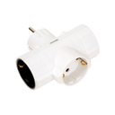 Adaptador branco, triplo, lateral de 16 A, 250 V