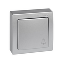 Monoblock push button with bell symbol 10A 250V~ and screw terminal connection system aluminium Simon 73 Loft