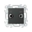 Prise TV+SAT avec connexion à vis graphite Simon 24 Harmonie