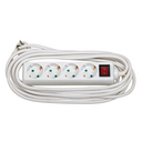 BASE MÚLTIPLE 4 TOMAS 16A 250V~ BLANCA CON INTERRUPTOR Y 5 METROS DE CABLE H05VV-F 3G1,5MM² Simon Brico