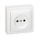 Two-pole socket outlet monoblock 16A 250V~ with safety device and screw terminal connection white Simon 73 Loft