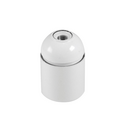 Porta-lâmpadas em baquelite liso para E-27, em branco, da 