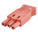 Quick aerial connector "Female" 3-pole with housing for patch cord locking system red Simon Electric Wiring