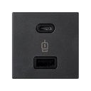 USB charger USB type A+C 30W with QuickCharge and Power Delivery black Simon K45