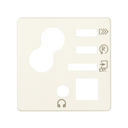 Digital control plate with 1 trunking, FM tuner and 3.5 mm jack output ivory Simon 27 Play