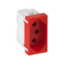Tomada 2P+T 10 A 250 V~ de 1 módulo com borne conexão parafuso vermelho Simon 19