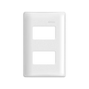 Placa de 2 postos separados com suporte 4x2 branco Simon 19