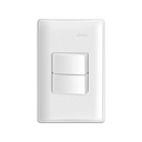 Conjunto de 2 interruptores simples 1 placa de 2 postos 4x2 com suporte 10 A 250 V~ branco Simon 19