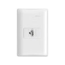 Conjunto de 1 conector RJ11 4 fios 1 placa de 1 posto 4x2 com suporte branco Simon 19