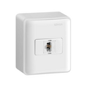 Conjunto de 1 conector RJ11 4 fios 1 placa de 1 posto branco Simon 19 Sobrepor