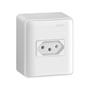 Conjunto de 1 tomada 2P+T 1 placa de 1 posto 10 A 250 V~ branco Simon 19 Sobrepor