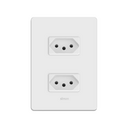 Conjunto de 2 tomadas 2P+T 1 placa de 2 postos 4x2 com suporte 20 A 250 V~ branco Simon 20
