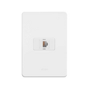Conjunto de 1 tomada RJ45 CAT5E 1 placa de 1 posto 4x2 com suporte branco Simon 20