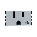 Toma de corriente 2P+T con seguridad 15A 127-220V con embornamiento a tornillo aluminio Simon 25 Plus