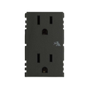 Toma de corriente dúplex 2P+T con seguridad 15A 127V grafito Simon 25 Plus