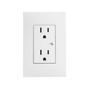 Toma de corriente dúplex 2P+T con seguridad con placa 15A 127V blanco Simon 25 Plus
