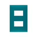 Placa de 2 módulos sin chasis verde aqua Simon 25 Plus