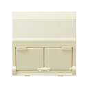 Voice and data angled plate with dust cover for 2 AVAYA® RJ45 connectors ivory Simon 27 Play