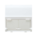 Voice and data angled plate with dust cover for 2 AVAYA® RJ45 connectors white Simon 27 Play