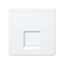 Flat voice and data plate with dust cover for 1 AMP® RJ45 connector white Simon 27 Play