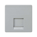 Flat voice and data plate with dust cover for 1 AVAYA® RJ45 connector grey Simon 27 Play