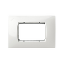 Frame for 3 half elements with centre frame for American box white Simon 27
