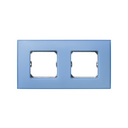 Frame for 2 elements matt blue without claws and with frame holder Simon 27 Neos