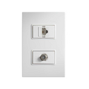 Placa 2 módulos con 1 toma TV coaxial y 1 toma telefónica RJ11 Simon 23