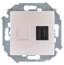 Розетка HDMI v1.4 Тип А цвета шампань Simon 15