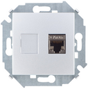 Розетка для передачи данных RJ45 Cat.6A FTP (AMP) цвета алюминий Simon 15