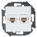 Розетка для передачи данных 2xRJ45 Cat.5e UTP (Systimax) белого цвета Simon 15