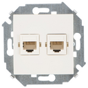 Розетка для передачи данных 2xRJ45 Cat.5e UTP (Systimax) цвета слоновая кость Simon 15