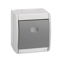 2-way switch monoblock IP55 10AX 250V~ with fast terminal connection system grey Simon 44 Aqua
