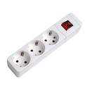 Multiple base 3 sockets 16A 250V~ white with switch and without cable Simon