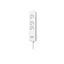 Combi multiple base 3 sockets 16A 250V~ and 2 USB ports 2A white with 1.4 meters of cable H05VV-F 3G1.5mm² Simon