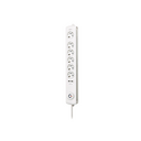 Multiple base Combi 6 sockets 16A 250V~ with protection and 2 USB 2A white with 1.4m H05VV-F 3G1.5mm² cable Simon