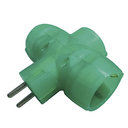 Adaptador triple lateral 16A 250V verde Simon Brico
