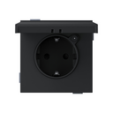 Base de enchufe Schuko LOLA 16A 250 V~ con sistema de embornamiento a tornillo IP44 negro mate Simon 360
