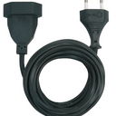 PROLONGADOR 5M H05VV-F 2X1MM² 10A 250V~ SIN TOMA TIERRA NEGRO SIMON