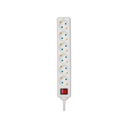 POWER STRIP 6 SCHUKO SOCKETS WITH SWITCH 2M WHITE