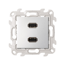 Розетка информационная 2xUSB 2.0 цвета алюминий Simon 24 Harmonie