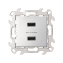 Зарядное устройство 2хUSB 5В 2.4A 230В~ цвета алюминий Simon 24 Harmonie