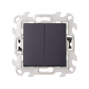 Interruptor doble 10AX 250V~ con sistema de montaje Push&Go color grafito Simon 24 Harmonie