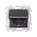 Розетка IP44 с крышкой, заземлением и шторками Schuko 2Р+Е 16A 250В~ цвета графит Simon 24 Harmonie