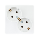 Розетка двойная с заземлением Schuko 2х2Р+Е 16A 250В~ белого цвета Simon 24 Harmonie