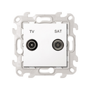 Prise TV-SAT connexion à vis blanc Simon 24 Harmonie